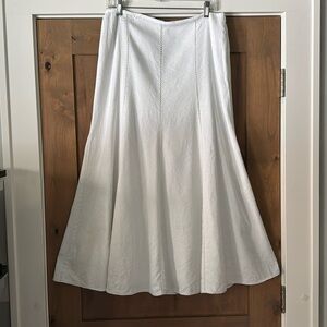 White house/black market Linen Maxi skirt Womens 10 lined Mermaid crochet Boho